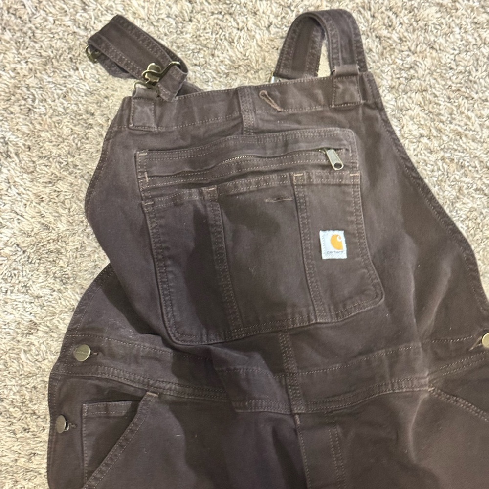 Ladies Carhartt overall Bibs Brown XL